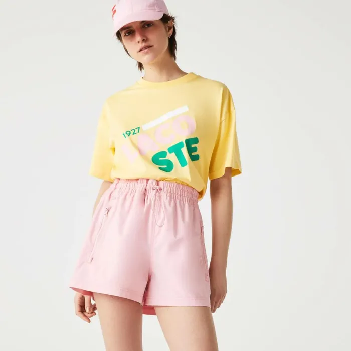 TShirts and Tops Women Lacoste Women039s Short Flecked Loose Fit Organic Cotton TShirt Napolitan Yellow 6xp TShirts and Tops Women Lacoste Women039s Short Flecked Loose Fit Organic Cotton TShirt Napolitan Yellow 6xp