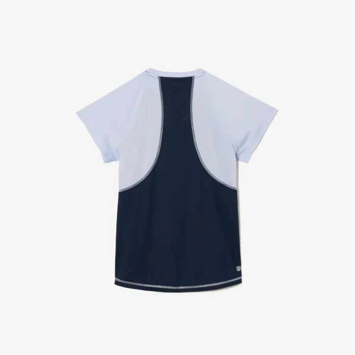 TShirts and Tops Women Lacoste Women039s Slim Fit UltraDry Sport Stretch TShirt Navy Blue Light Blue Wb3