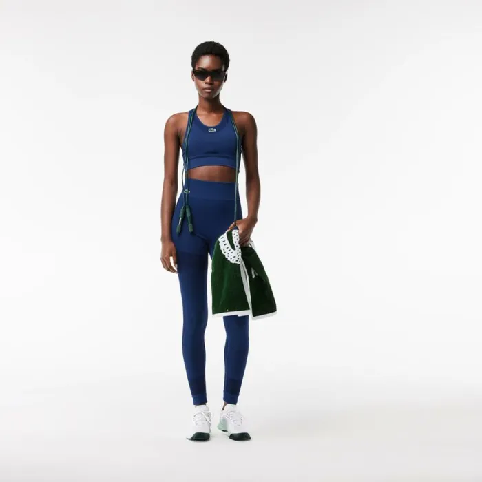 TShirts and Tops Women Lacoste Women039s SPORT Seamless Stretch Bra Methylene Blue F9f