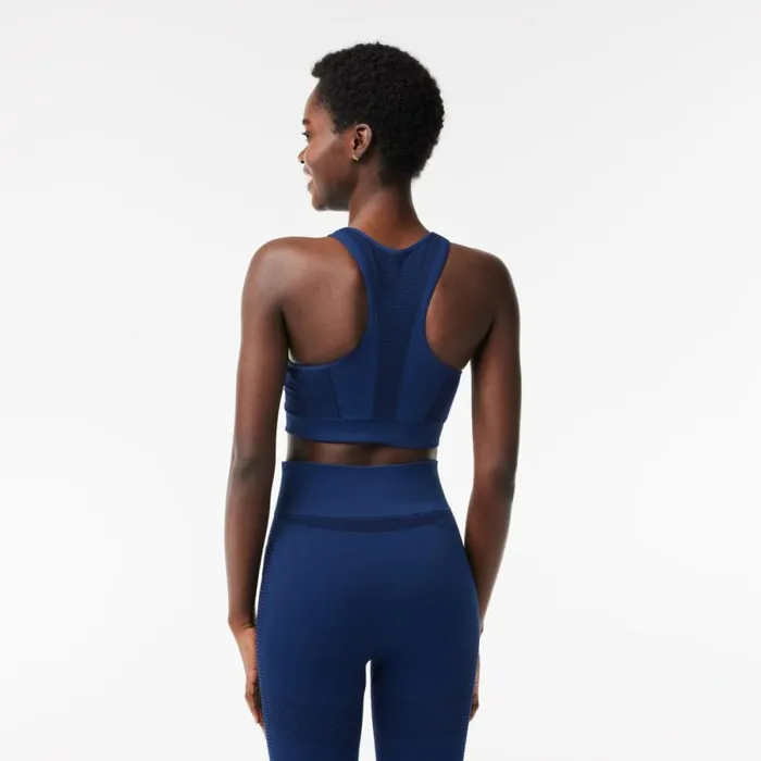 TShirts and Tops Women Lacoste Women039s SPORT Seamless Stretch Bra Methylene Blue F9f