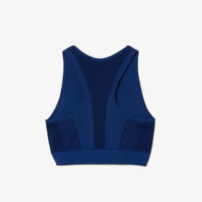 TShirts and Tops Women Lacoste Women039s SPORT Seamless Stretch Bra Methylene Blue F9f