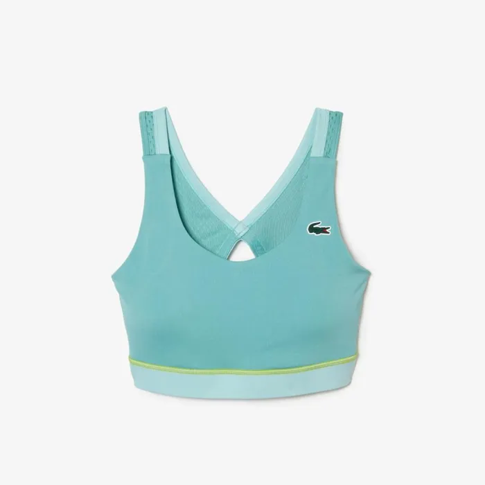 TShirts and Tops Women Lacoste Womens SPORT UltraDry Sports Bra Green Light Green Cr5