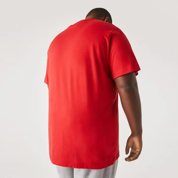 TShirts Men Lacoste Men039s Big Fit Crew Neck Cotton Jersey TShirt Red 240