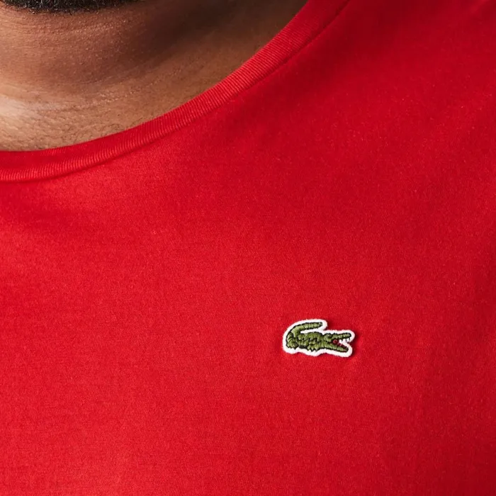 TShirts Men Lacoste Men039s Big Fit Crew Neck Cotton Jersey TShirt Red 240