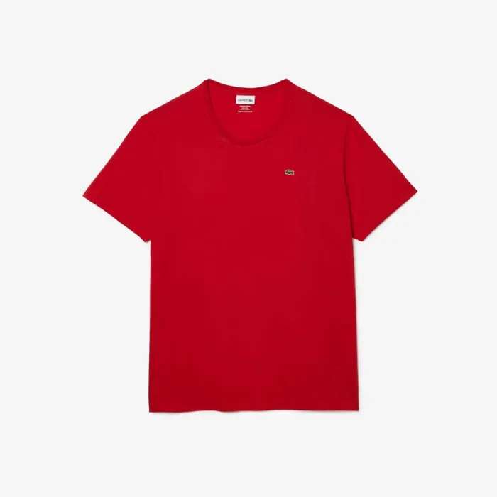 TShirts Men Lacoste Men039s Big Fit Crew Neck Cotton Jersey TShirt Red 240