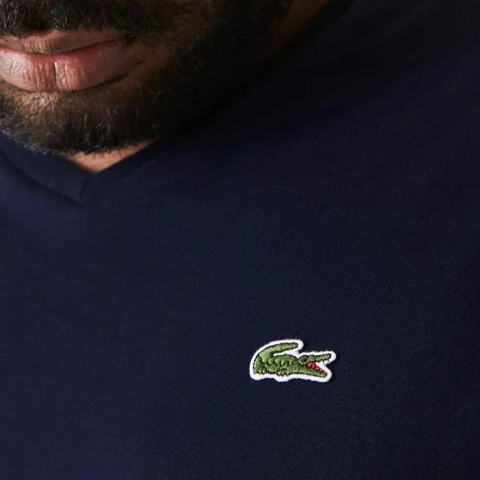 TShirts Men Lacoste Men039s Big Fit VNeck Pima TShirt Navy Blue 166