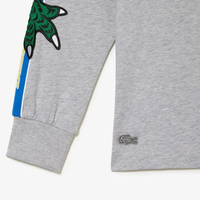 TShirts Men Lacoste Men039s Branded Band TShirt Grey Chine Cca