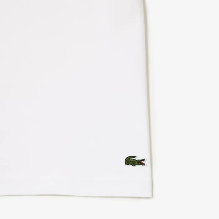 TShirts Men Lacoste Men039s Cotton Jersey Signature Print TShirt White 001
