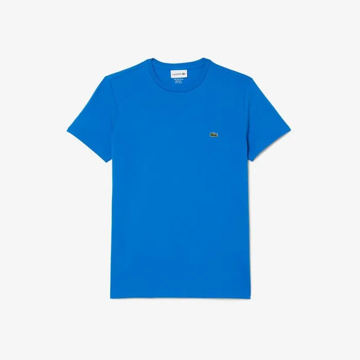 TShirts Men Lacoste Men039s Crew Neck Pima Cotton Jersey TShirt Blue Siy