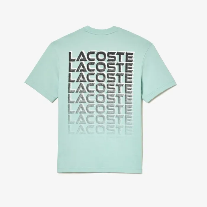 TShirts Men Lacoste Men039s Printed Heavy Cotton Jersey TShirt Mint Lgf