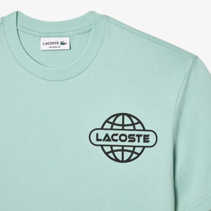 TShirts Men Lacoste Men039s Printed Heavy Cotton Jersey TShirt Mint Lgf