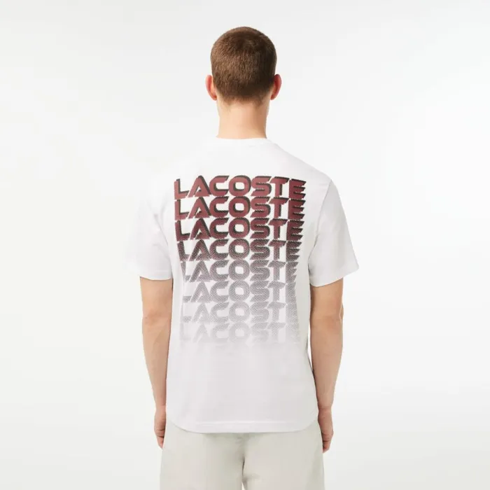 TShirts Men Lacoste Men039s Printed Heavy Cotton Jersey TShirt White 001
