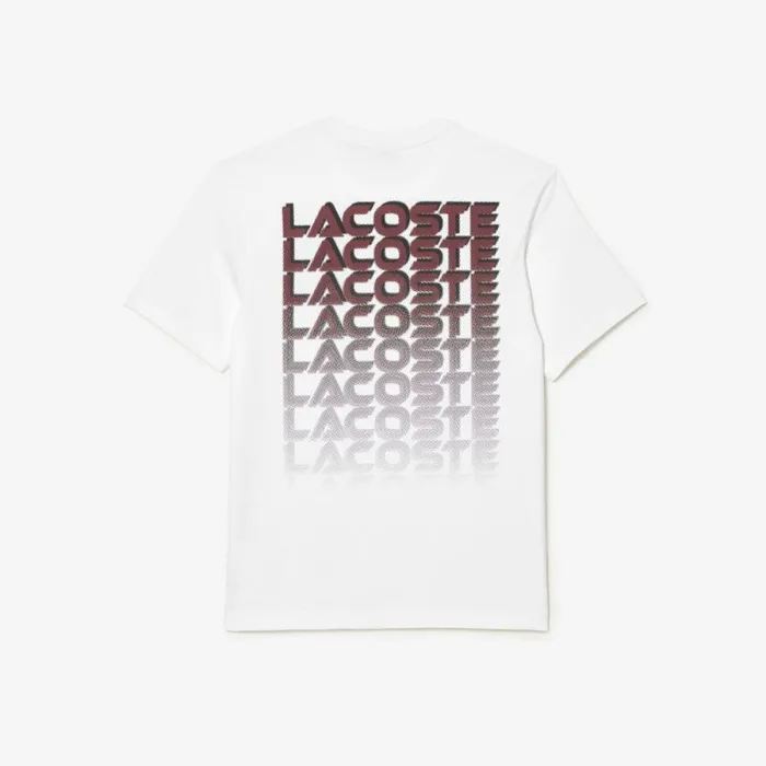 TShirts Men Lacoste Men039s Printed Heavy Cotton Jersey TShirt White 001