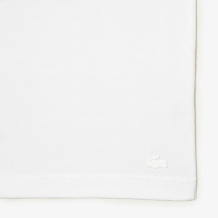 TShirts Men Lacoste Men039s Printed Heavy Cotton Jersey TShirt White 001