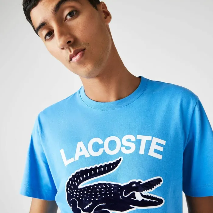 TShirts Men Lacoste Men039s Regular Fit XL Croc Print TShirt Blue 4xa