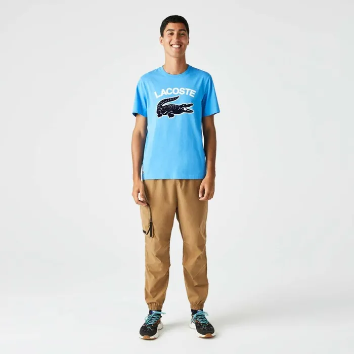TShirts Men Lacoste Men039s Regular Fit XL Croc Print TShirt Blue 4xa