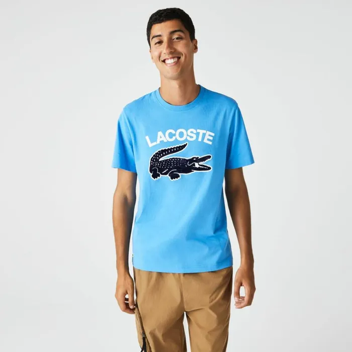 TShirts Men Lacoste Men039s Regular Fit XL Croc Print TShirt Blue 4xa