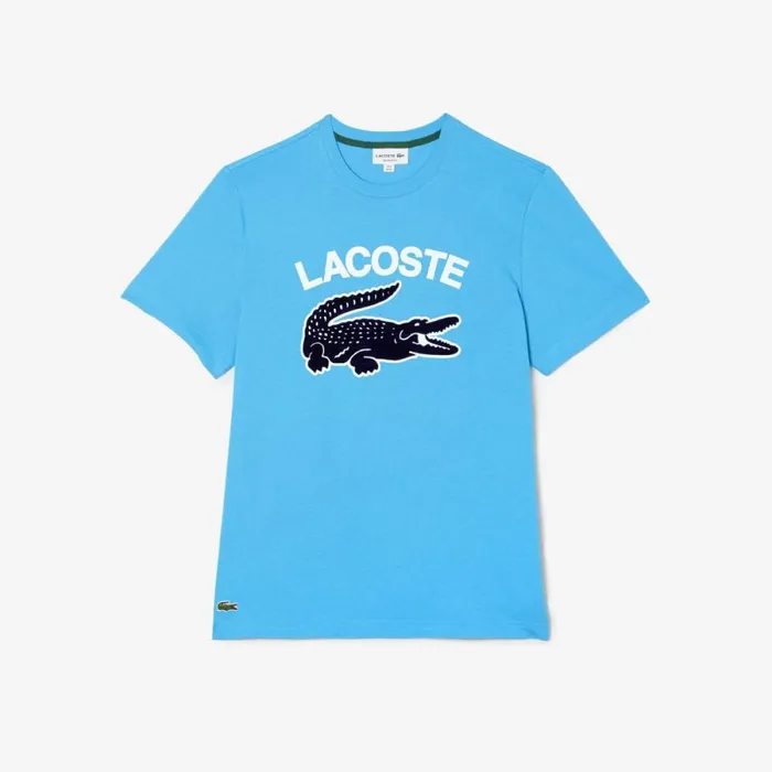 TShirts Men Lacoste Men039s Regular Fit XL Croc Print TShirt Blue 4xa