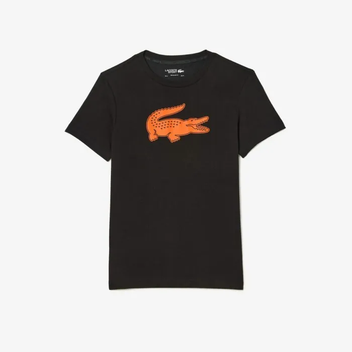 TShirts Men Lacoste Men039s Sport 3D Print Croc Jersey TShirt Black Orange Qxi