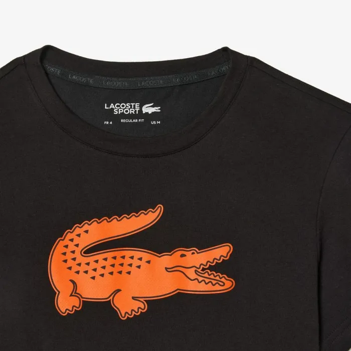TShirts Men Lacoste Men039s Sport 3D Print Croc Jersey TShirt Black Orange Qxi