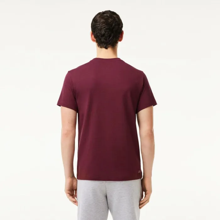 TShirts Men Lacoste Men039s Sport 3D Print Croc Jersey TShirt Bordeaux Il6