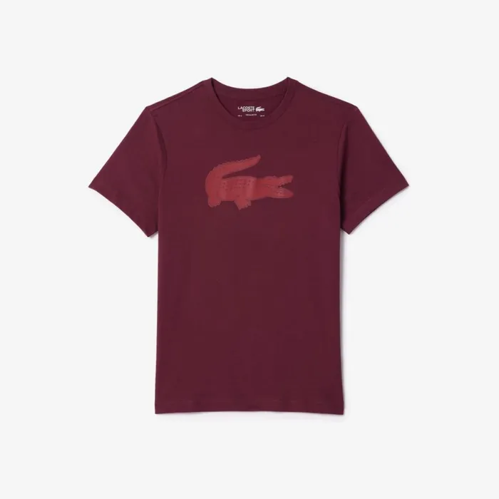TShirts Men Lacoste Men039s Sport 3D Print Croc Jersey TShirt Bordeaux Il6