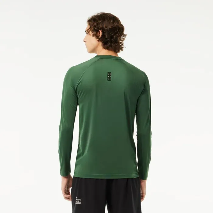 TShirts Men Lacoste Men039s Stretch Jersey Long Sleeve TShirt Dark Green Smi