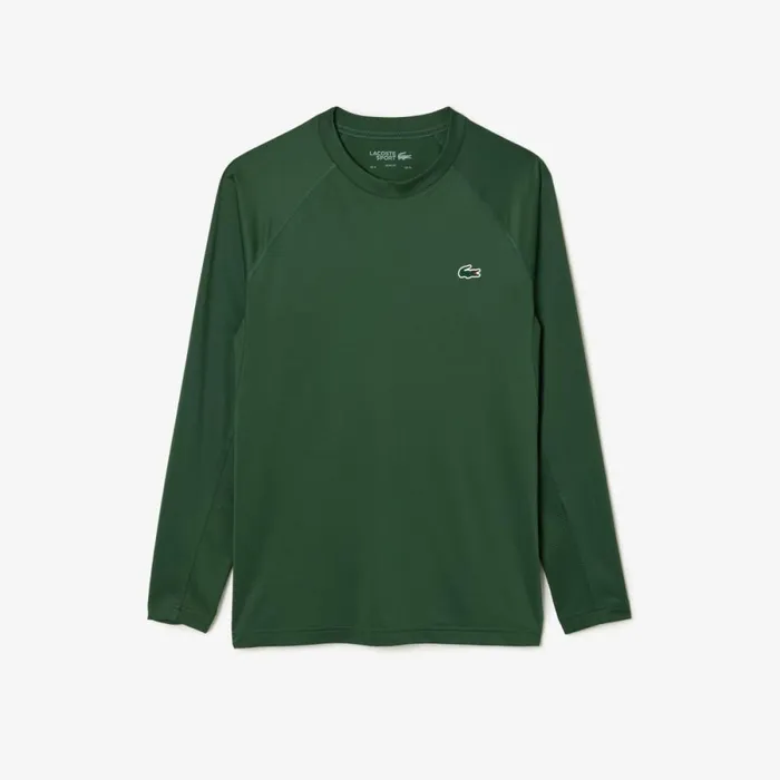 TShirts Men Lacoste Men039s Stretch Jersey Long Sleeve TShirt Dark Green Smi