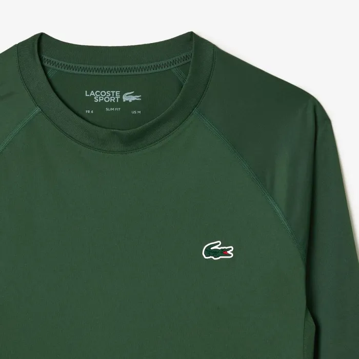 TShirts Men Lacoste Men039s Stretch Jersey Long Sleeve TShirt Dark Green Smi
