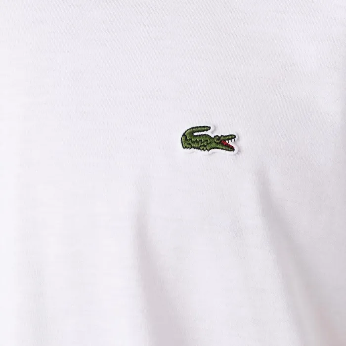 TShirts Men Lacoste Men039s VNeck Pima Cotton Jersey TShirt White 001
