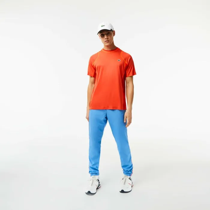 TShirts Men Lacoste Mens AbrasionResistant Tennis TShirt Orange Red Orange Xij