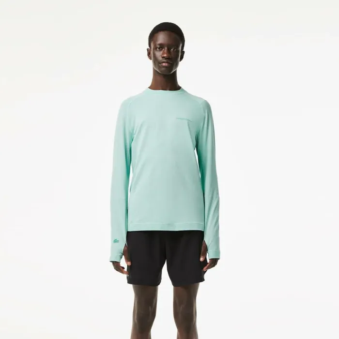 TShirts Men Lacoste Mens Long Sleeve Organic Cotton Slim Fit TShirt Mint Lgf