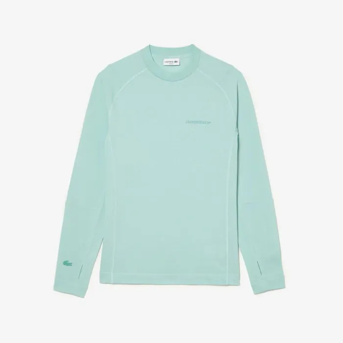 TShirts Men Lacoste Mens Long Sleeve Organic Cotton Slim Fit TShirt Mint Lgf