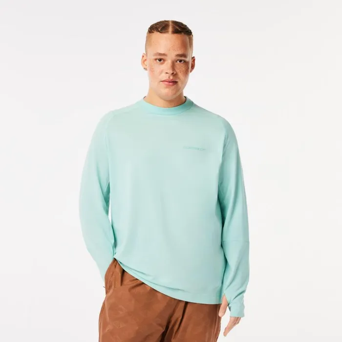 TShirts Men Lacoste Mens Long Sleeve Organic Cotton Slim Fit TShirt Mint Lgf