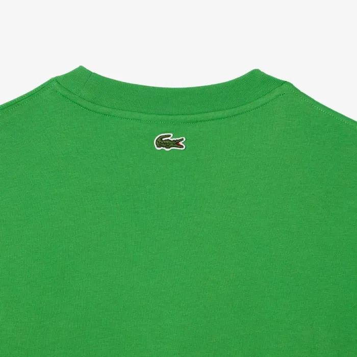 TShirts Men Lacoste Mens Loose Fit Crocodile Print Crew Neck TShirt Green Siw