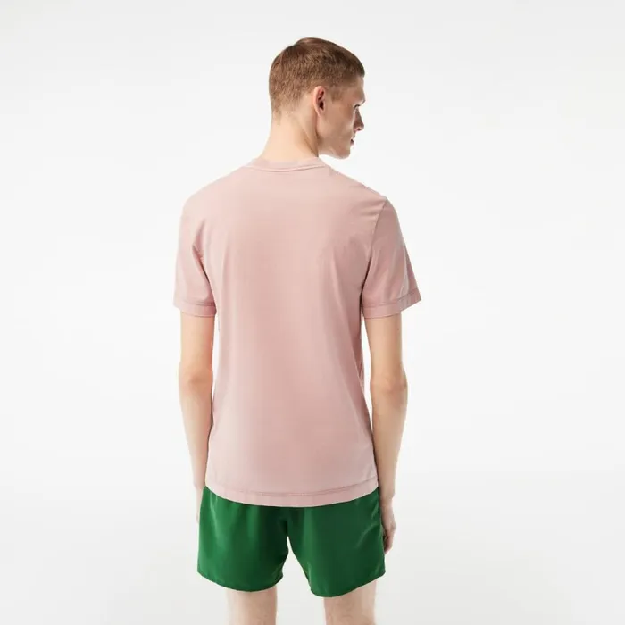 TShirts Men Lacoste Mens Organic Cotton Natural Dye TShirt Pink K86