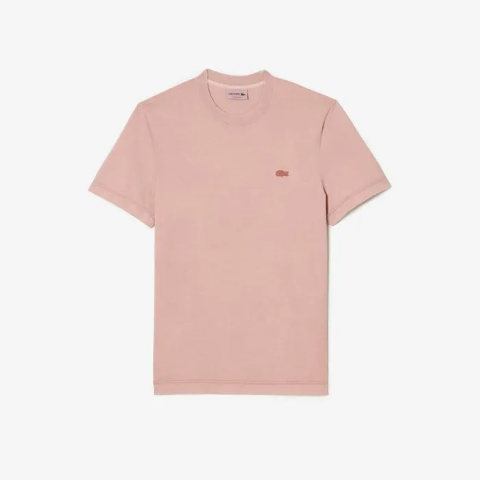 TShirts Men Lacoste Mens Organic Cotton Natural Dye TShirt Pink K86