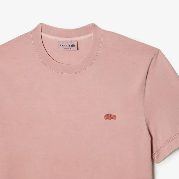 TShirts Men Lacoste Mens Organic Cotton Natural Dye TShirt Pink K86