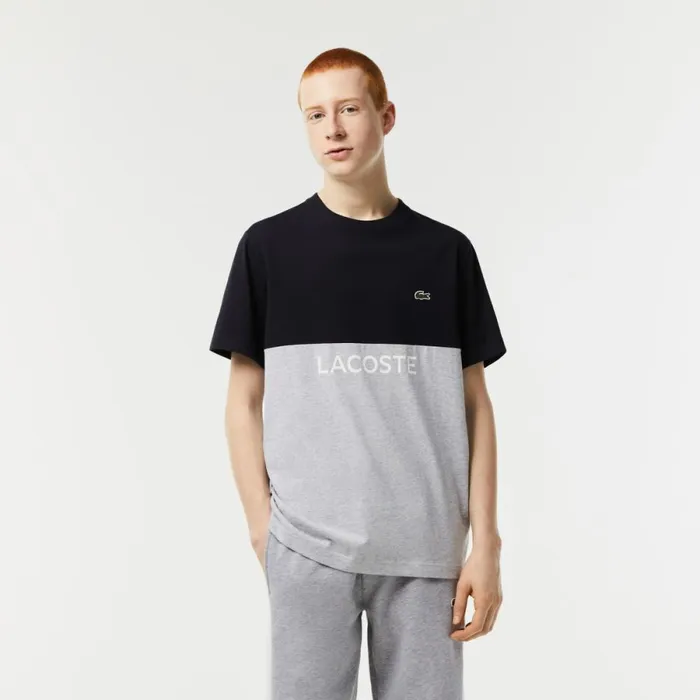TShirts Men Lacoste Mens Regular Fit Cotton Jersey Colorblock TShirt Navy Blue Grey Chine E6a TShirts Men Lacoste Mens Regular Fit Cotton Jersey Colorblock TShirt Navy Blue Grey Chine E6a
