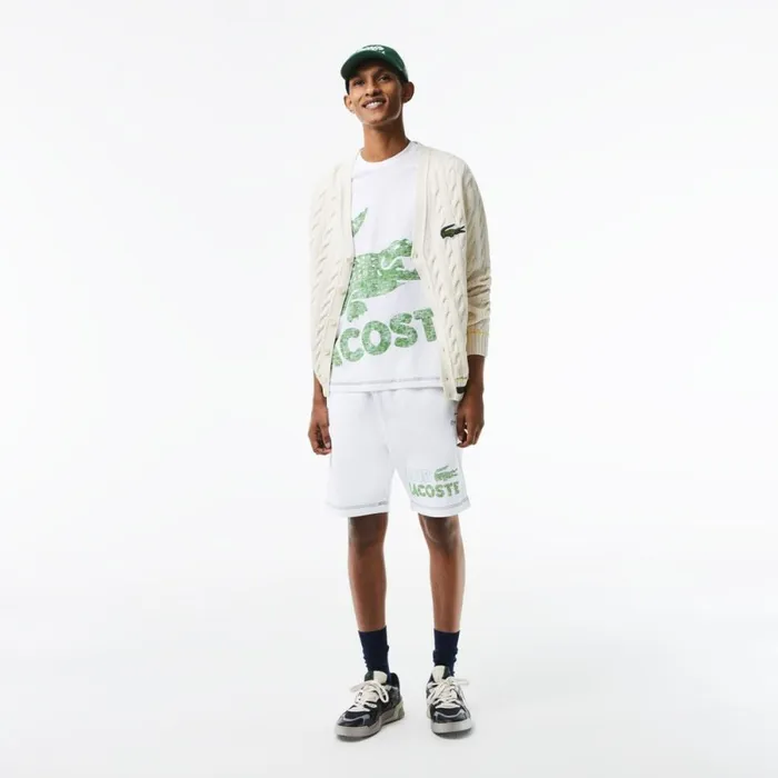 TShirts Men Lacoste Mens Regular Fit Organic Cotton Jersey TShirt White 001