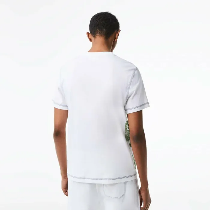 TShirts Men Lacoste Mens Regular Fit Organic Cotton Jersey TShirt White 001