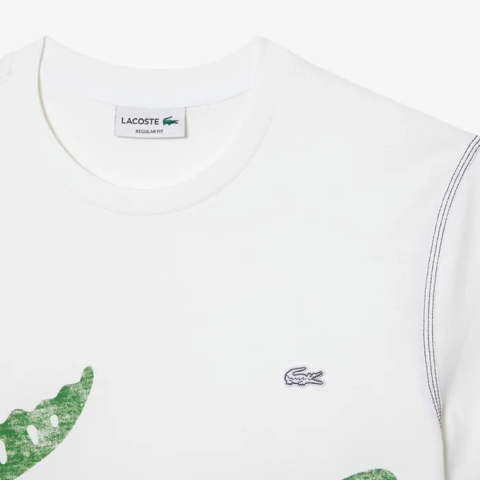 TShirts Men Lacoste Mens Regular Fit Organic Cotton Jersey TShirt White 001