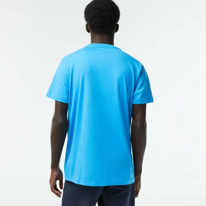 TShirts Men Lacoste Mens SPORT Regular Fit Organic Cotton TShirt Azur Blue Zba