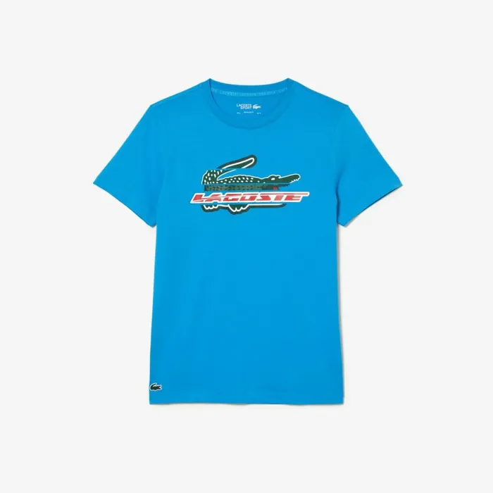 TShirts Men Lacoste Mens SPORT Regular Fit Organic Cotton TShirt Azur Blue Zba