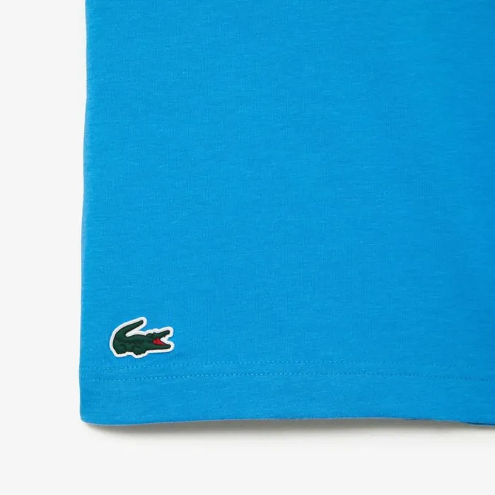 TShirts Men Lacoste Mens SPORT Regular Fit Organic Cotton TShirt Azur Blue Zba
