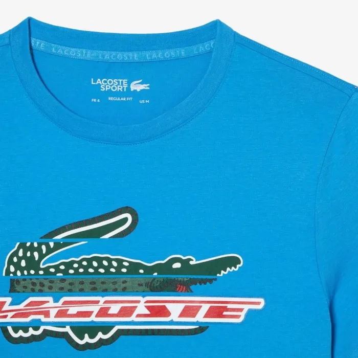 TShirts Men Lacoste Mens SPORT Regular Fit Organic Cotton TShirt Azur Blue Zba