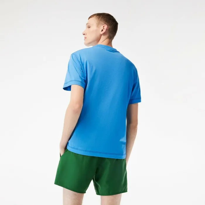 TShirts Men Lacoste Mens Vintage Print Organic Cotton TShirt Ethereal Blue L99