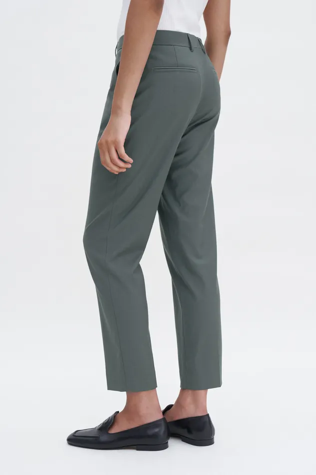 Tailoring Emma Cropped Cool Wool Trousers Green Grey 8211 filippak Women