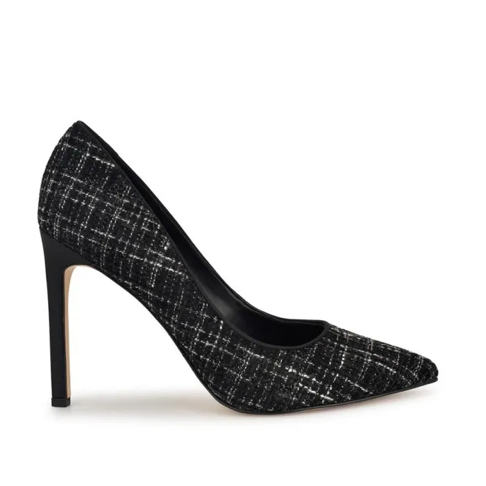Tatiana Pointy Toe Pumps Blackwhite Tweed Women Nine West Heels