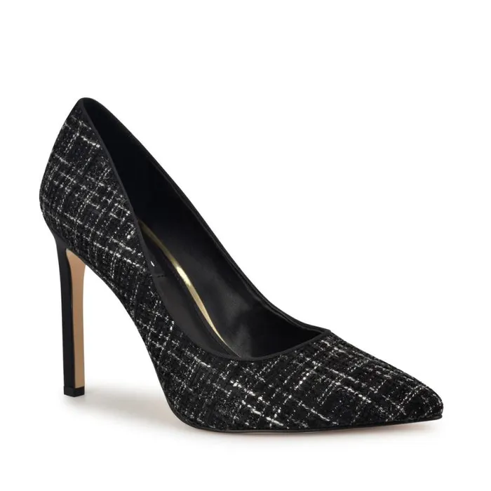 Tatiana Pointy Toe Pumps Blackwhite Tweed Women Nine West Heels